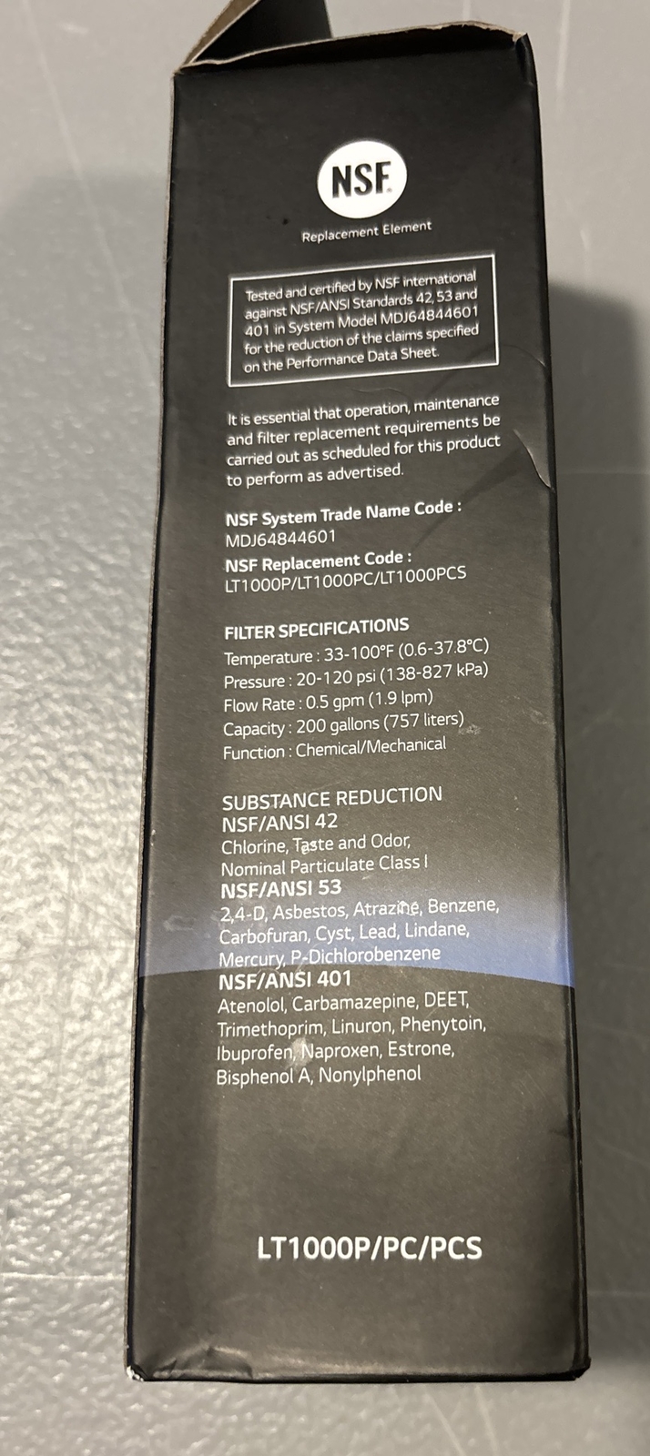 LG LT1000P 6Month / 200Gal Capacity Replacement Refrigerator Water Filter…