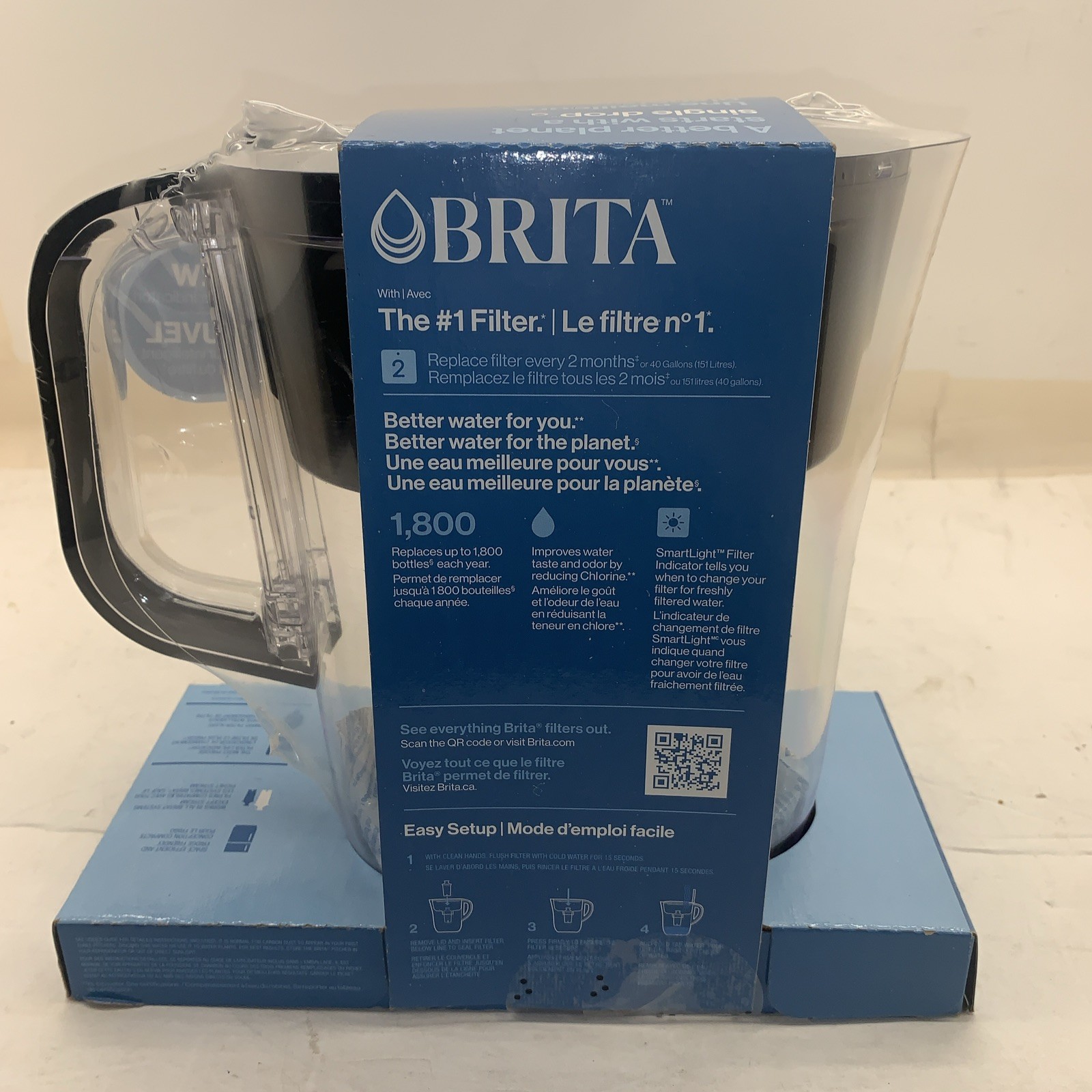 Brita Elite 6 Cup Water Filter Pitcher With 1 Brita Elite Filter In Black/Clear