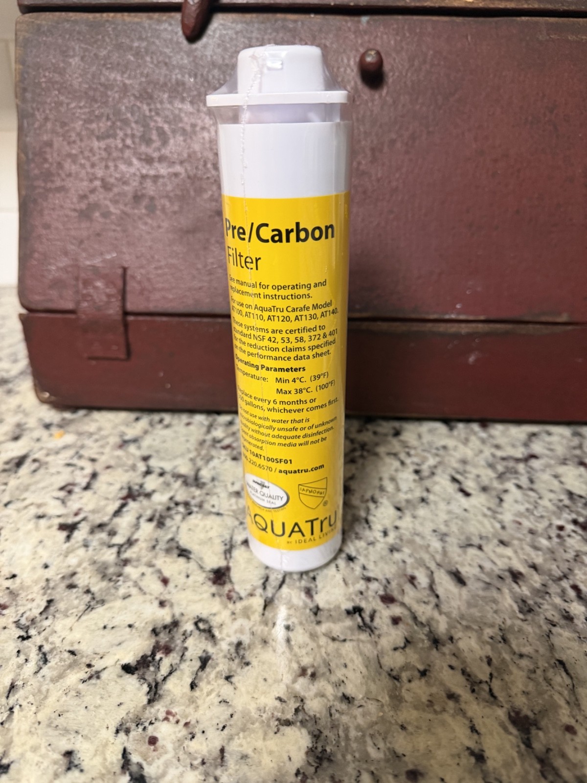 AquaTru Pre Carbon Filter- Use on Carafe SKU 10AT100SF0 Open Box – Filter Sealed