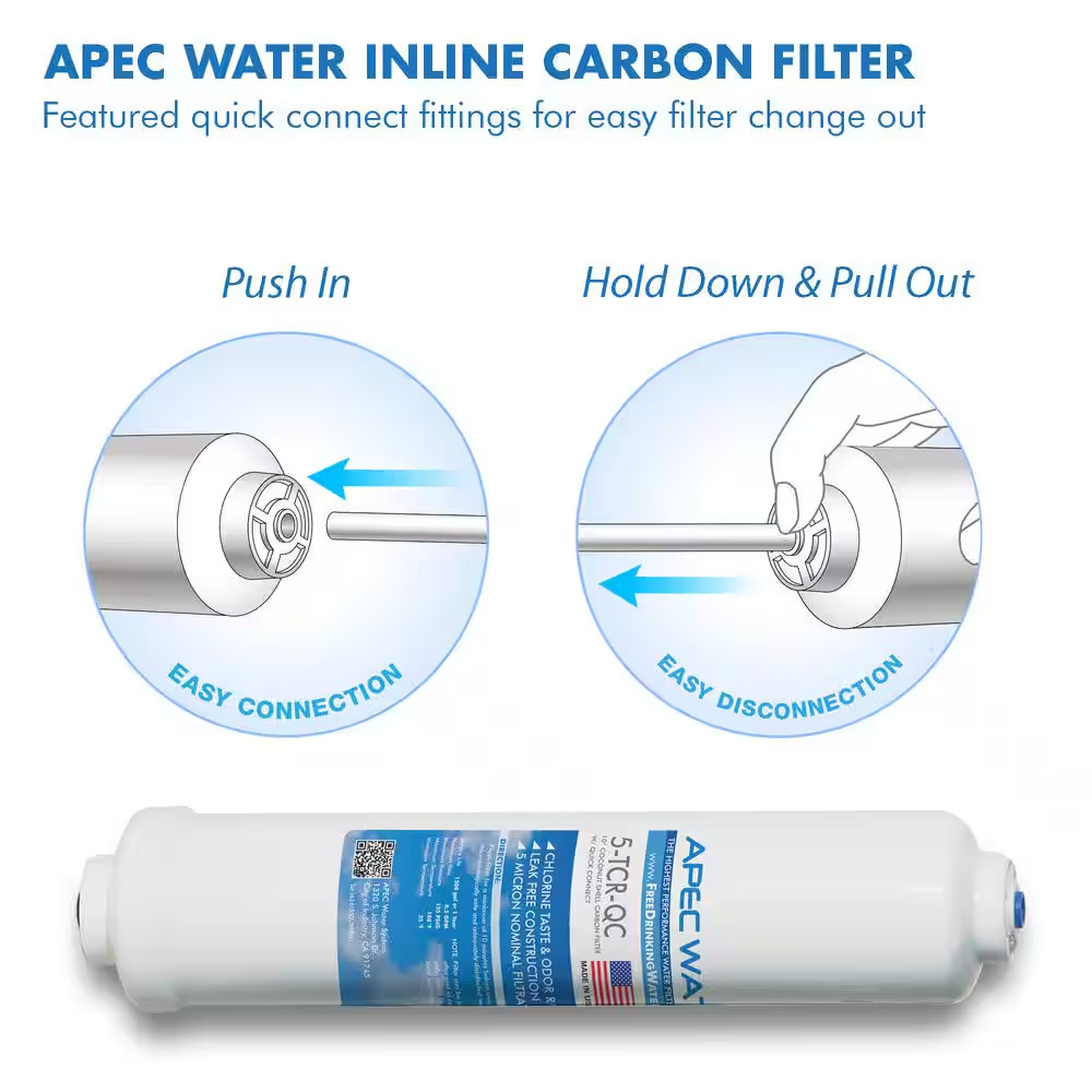 Ultimate 10 In. Inline Carbon Filter with 1/4 In. Quick Connect
