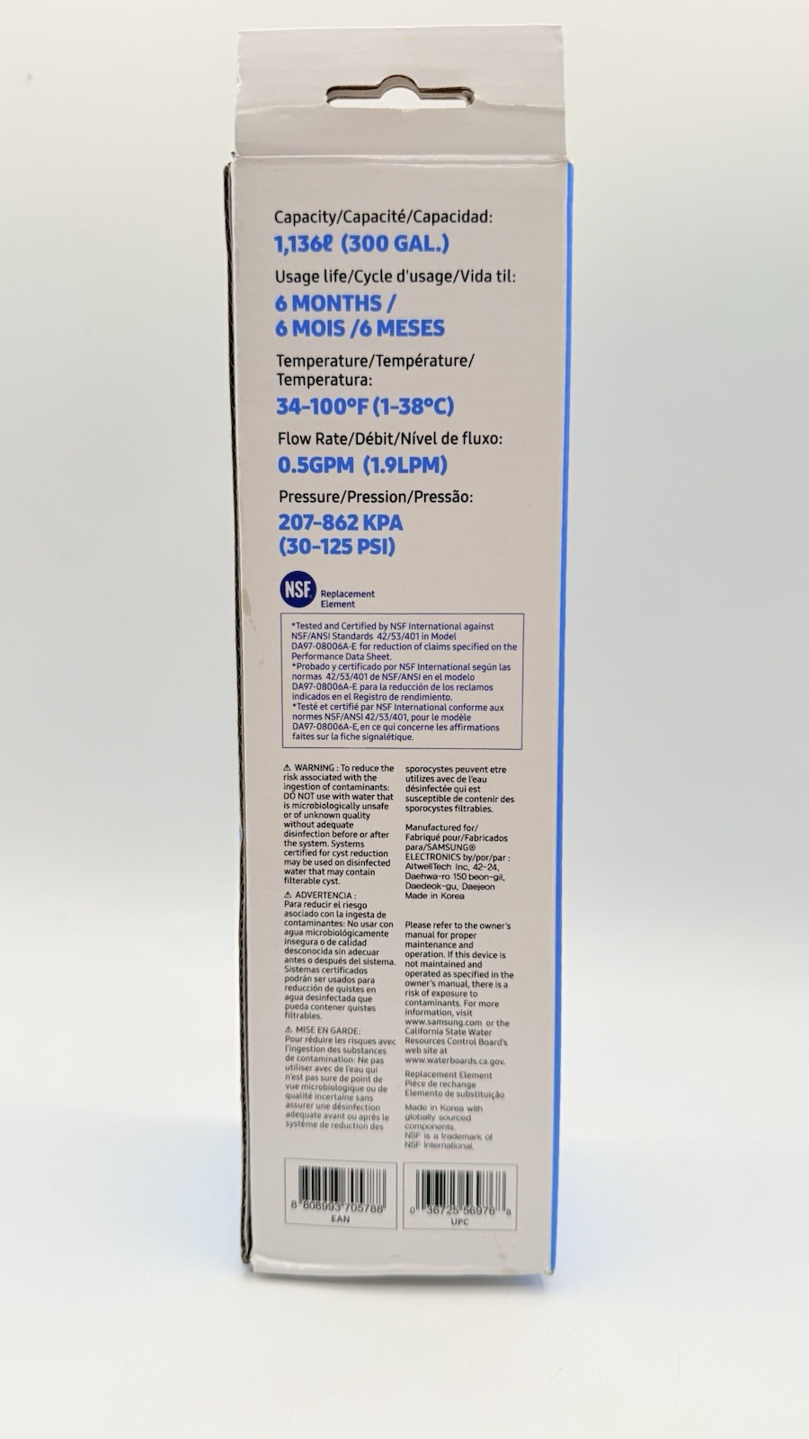 Samsung 1 PACK Genuine DA29-00020B HAF-CIN/EXP-Refrigerator Water Filter,USA