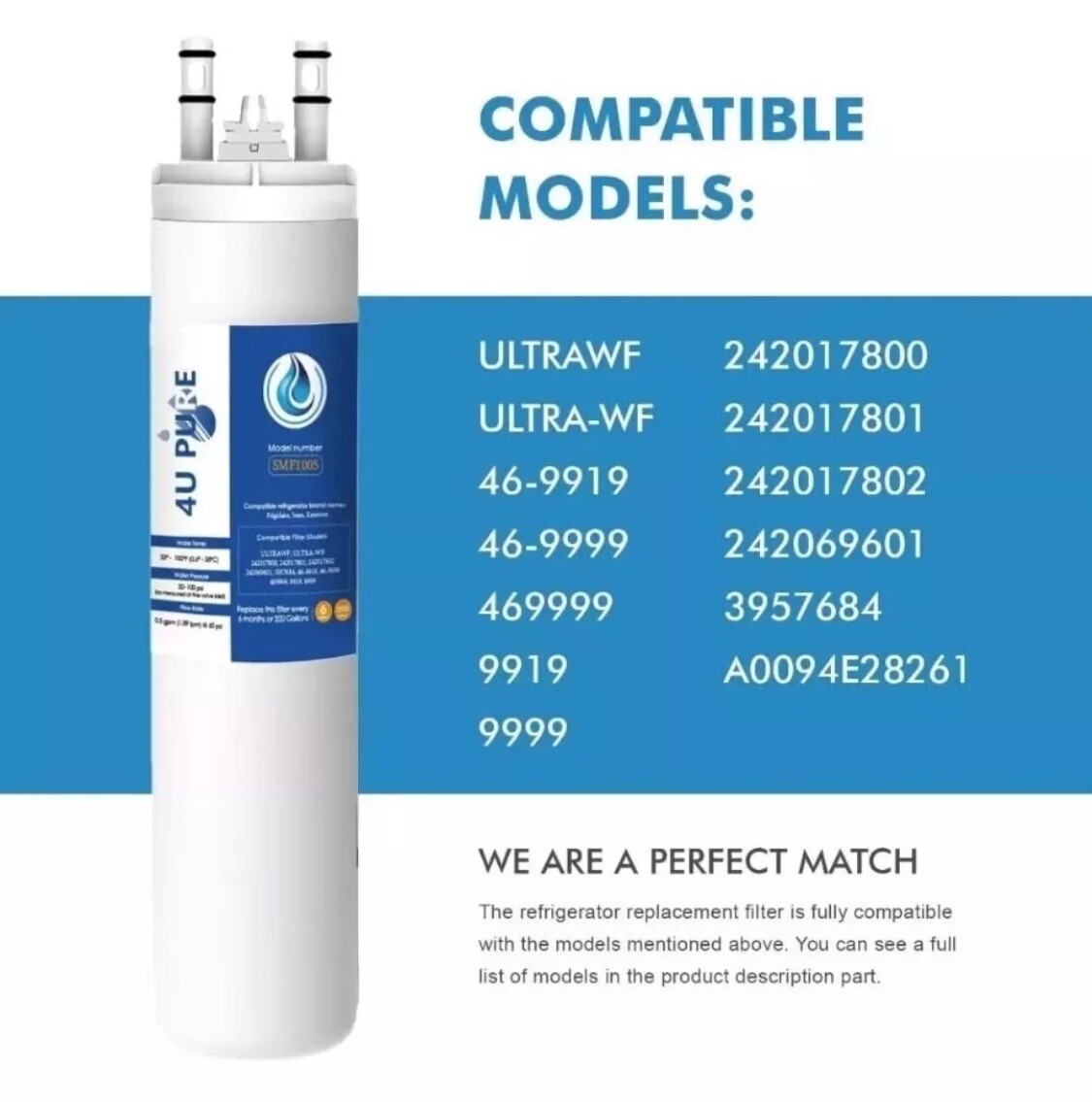 Set 3 Water Filter 4U Pure Replacement EPTW Urce Ultra SMF1005 US SELLER