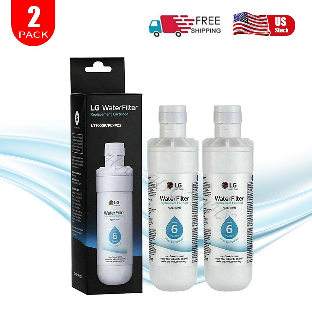 2 Pack New Sealed LG LT1000P Refrigerator Water Filter Replacement ADQ747935