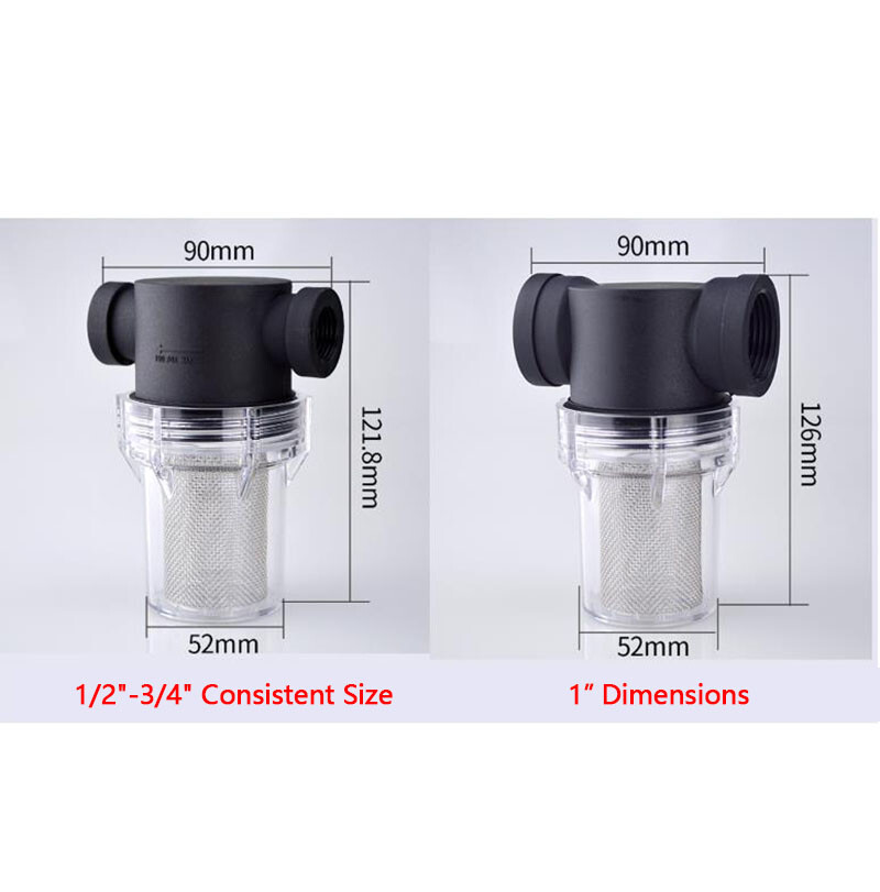 G1/2″ 3/4″ 1″ 40 Mesh Inline Mesh Strainer Water Pump High Flow Pipeline Filter