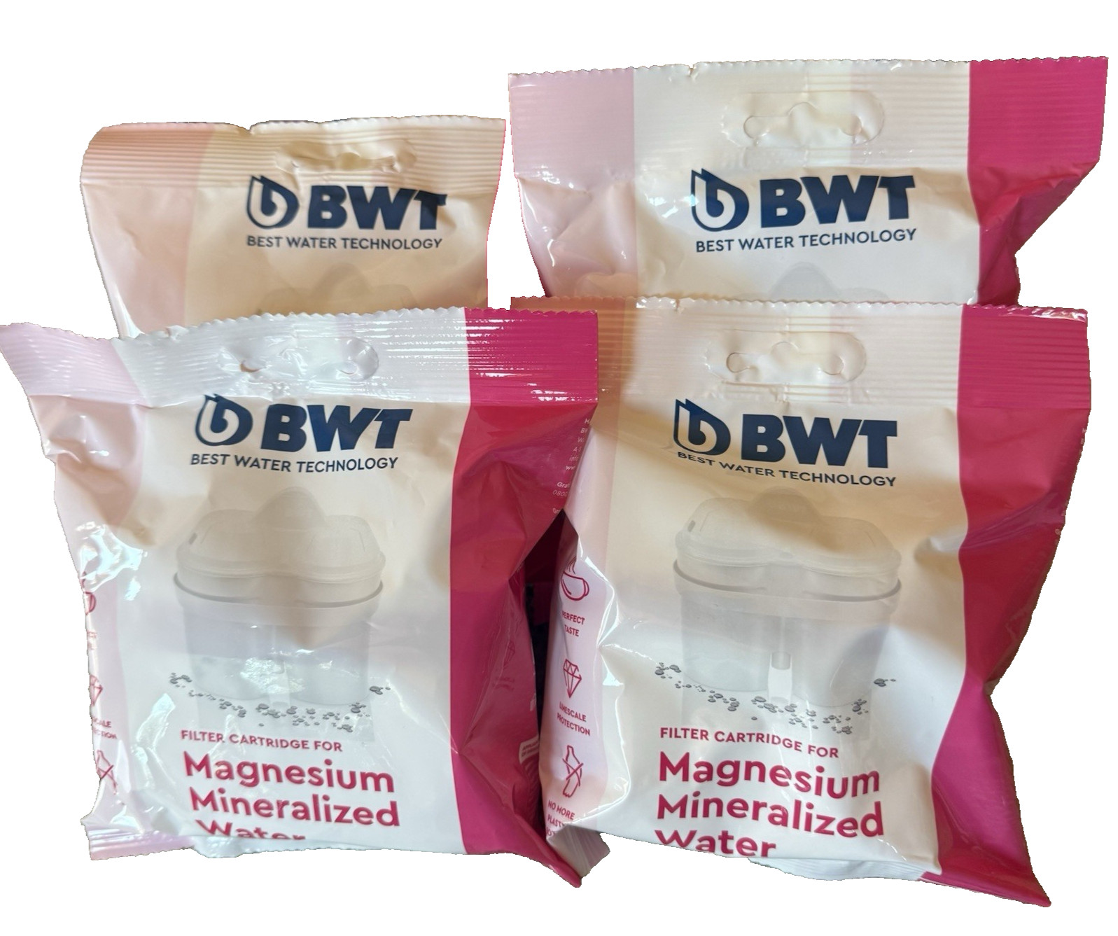 BWT Magnesium Mineralized Water Filter Cartridges 4 Count Long Life Mg2+