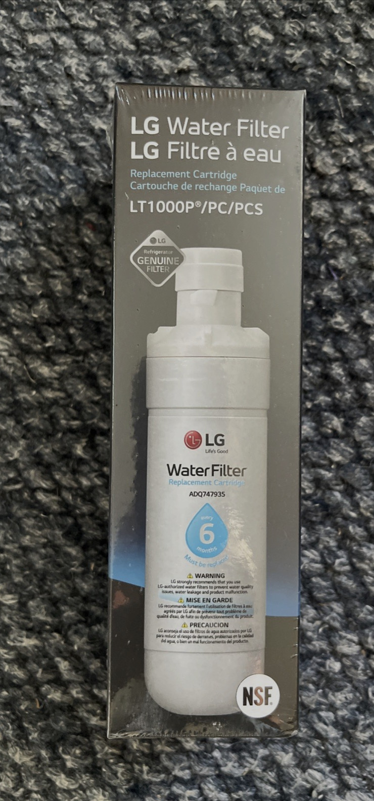 Genuine OEM LG Water Ice Filter Replacement Cartridge LT1000P/PC/PCS NEW Sealed