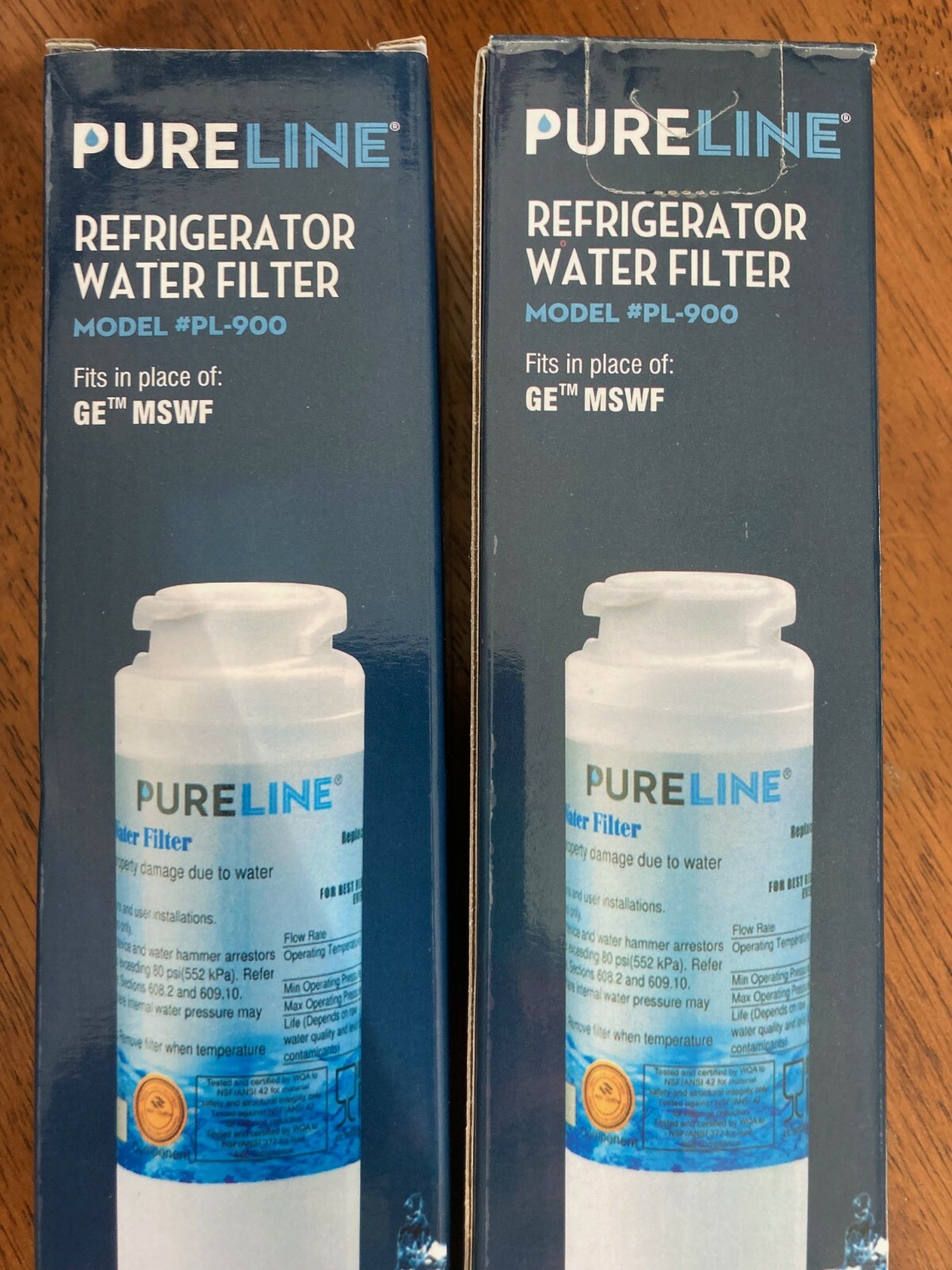 2 NEW PureLine Refrigerator Water Filter PL-900-S Fits GE MSWF