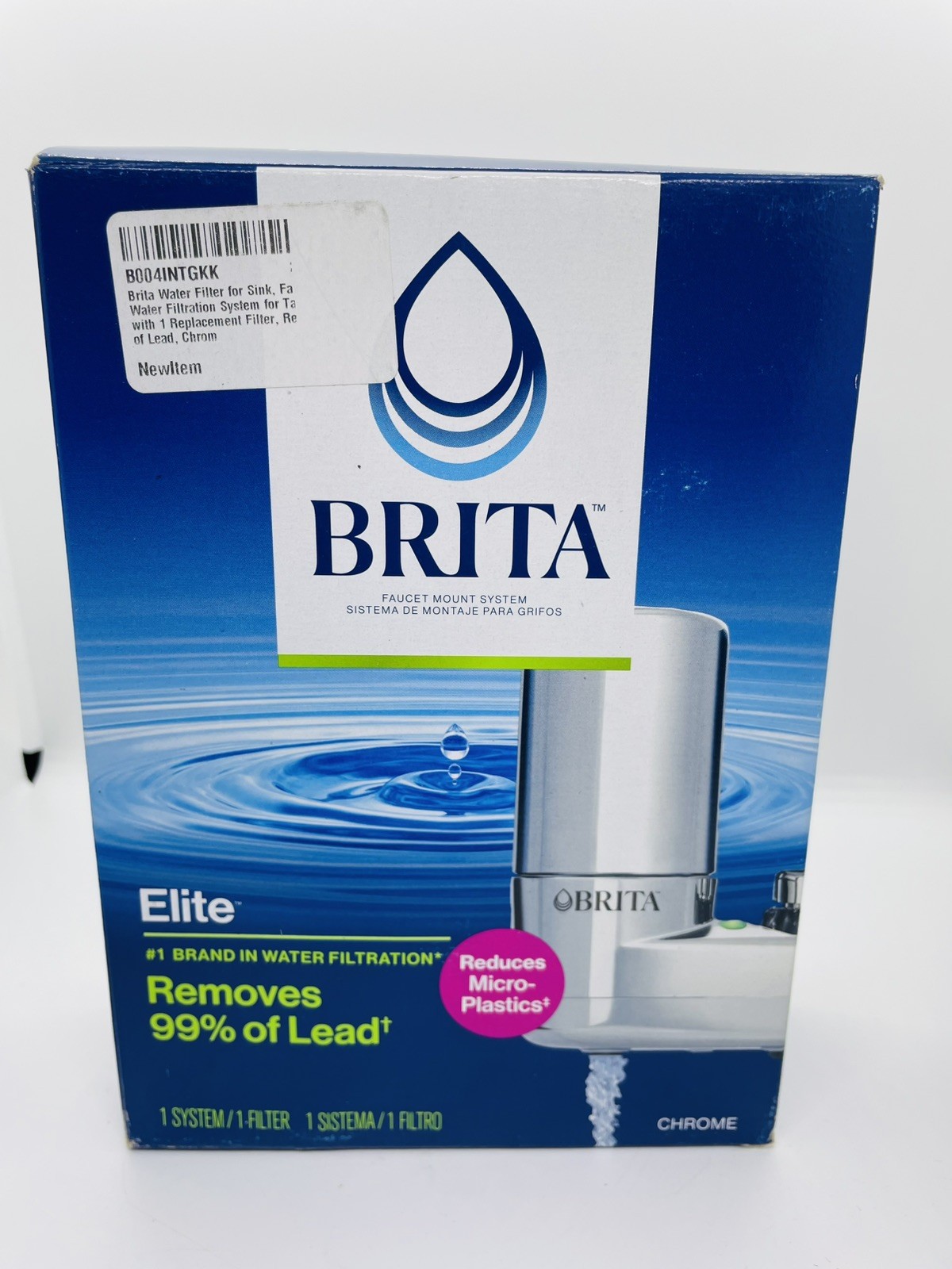 Brita Elite 35618 On Tap Faucet Mount 1 Liter Water Chrome Filter System