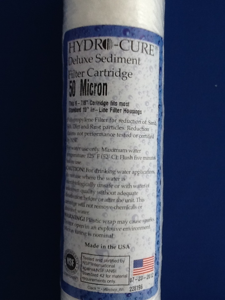 HYDRO CURE DELUXE 50 MICRON 10″x2.5″ SEDIMENT FILTER – 6 FILTERS