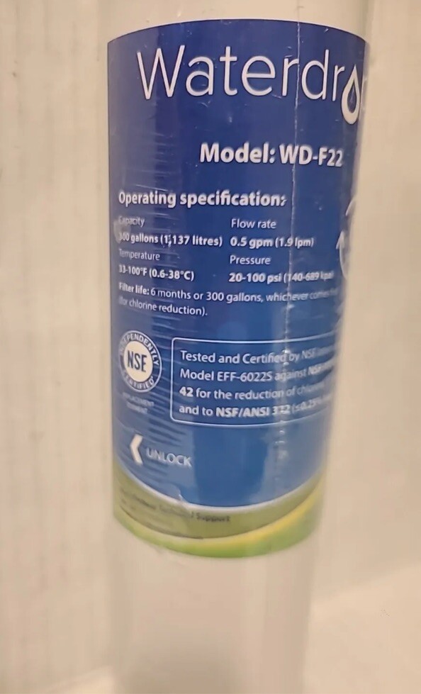 Waterdrop WD-F22 For GE MSWF Refrigerator Water Filter New Sealed E12