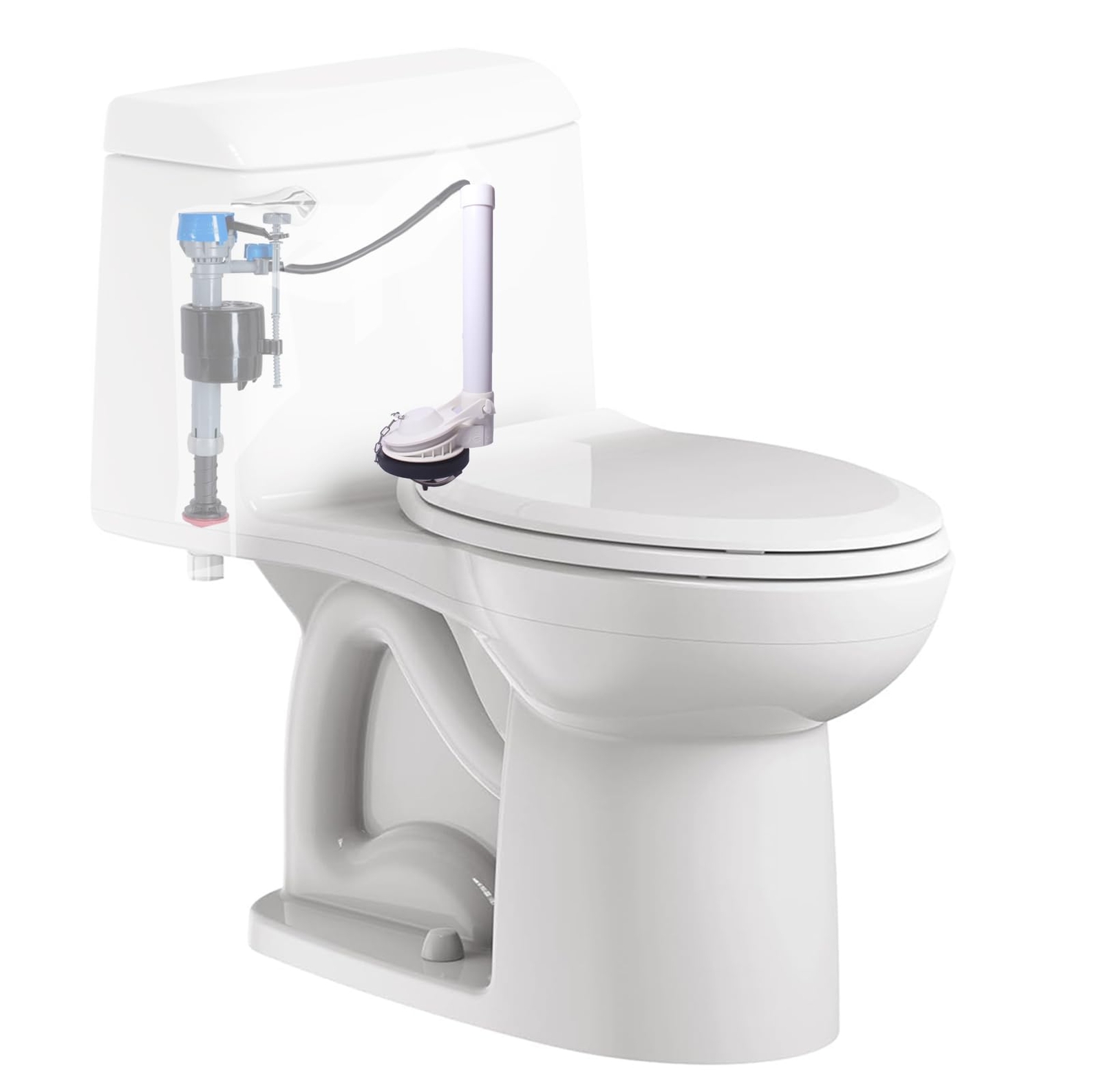 FinFuture Universal Toilet Flush Valve 2-Inch One Piece Toilet Replacement Pa…