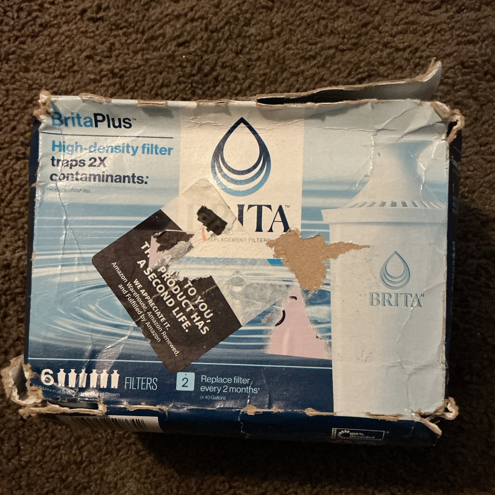 BRITA BritaPlus High-Density Pitcher Water Filter Replacements 6-Pack 40 Gal