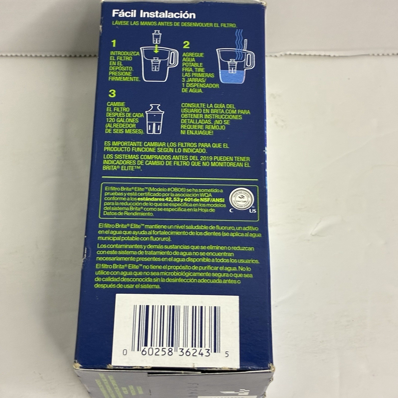 Brita Elite Replacement Water Filter OB06 120 Gallon 6 Month Genuine Sealed