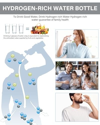 2026 Upgraded Hydrogen Water Bottle, 2400 Hydrogen Water Bottle Generator, Hy…