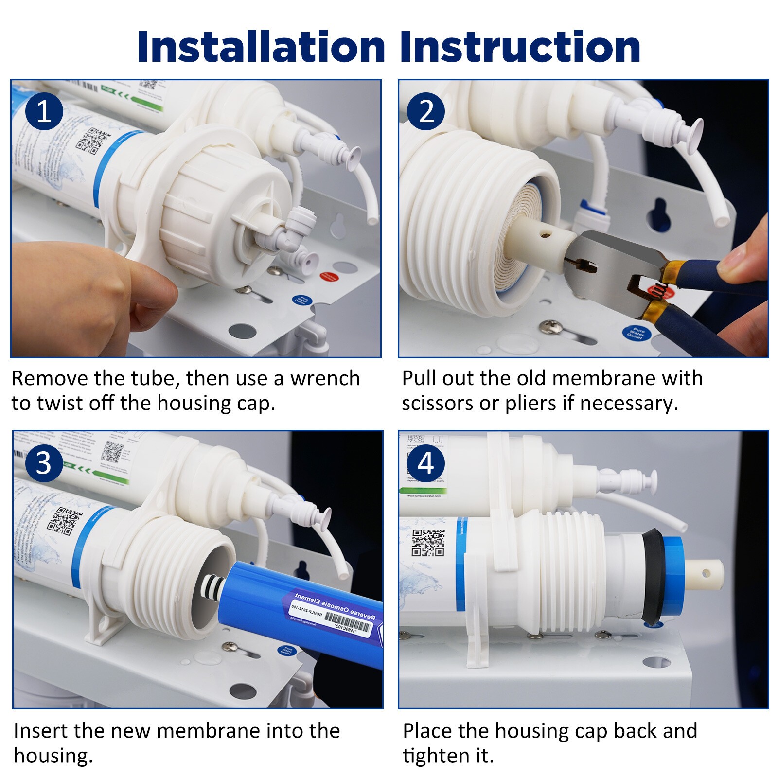 600 GPD RO Membrane Maple Syrup Reverse Osmosis System Water Filter Replacement
