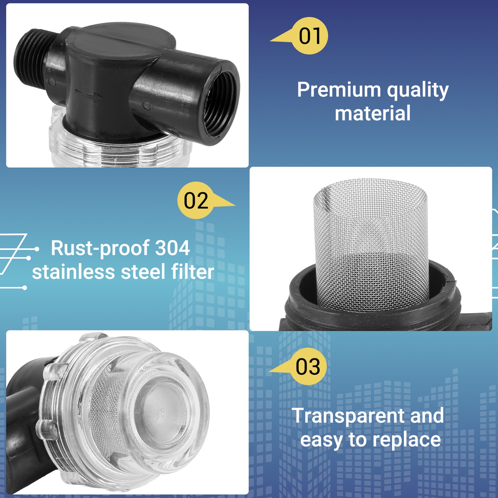 Water Pump Strainer , RV Replacement 1/2 Inch -on Pipe Strainer Compatible3669