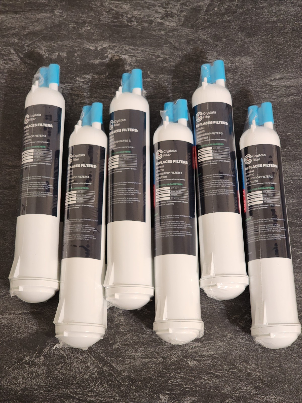Crystala Refrigerator Filter, Replacement for Kenmore® 46-9083, 46-9030, 6 Pack
