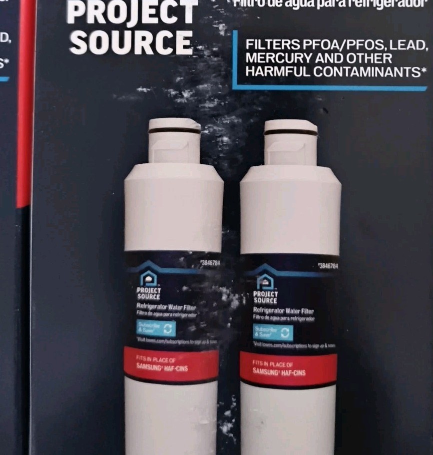Project Source 3846784 Refrigerator Water Filter 4 Pack (2 Packs Of 2)