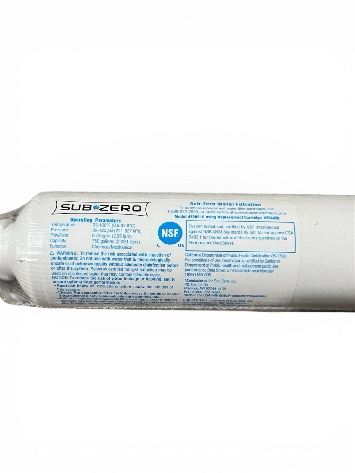 Sub-Zero 4204490 Refrigerator Water Filter 3 Pack GENUINE BRAND NEW