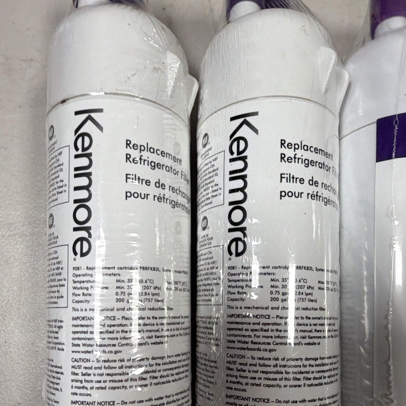 Sealed 4Packs Kenmore 9081 Replacement Refrigerator Water Filter 46-9081 46-9930