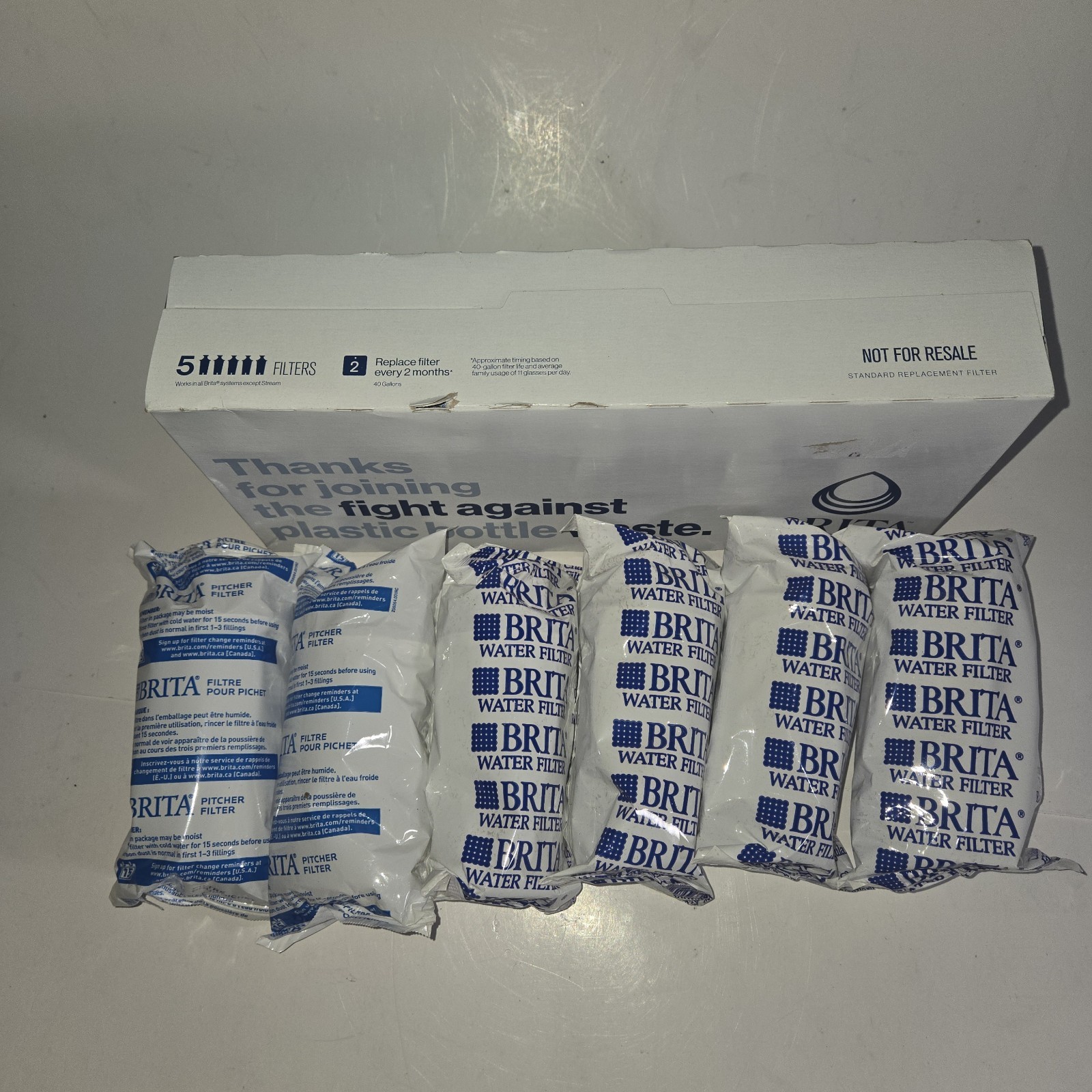 Brita Water Pitcher Filters- 11 Filters Total , 5 In Box & 6 Loose Sealed