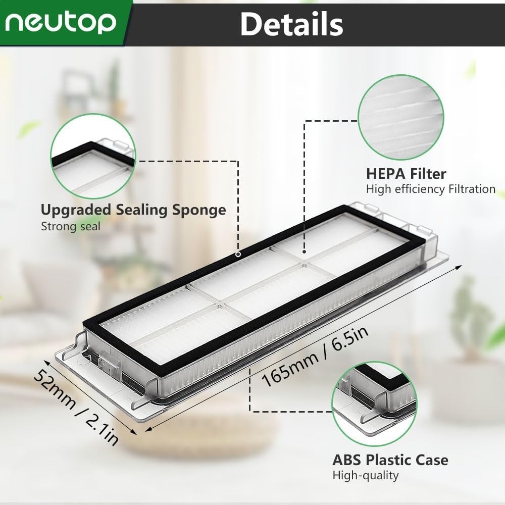 Replacement Filters Parts, Compatible with Roborock S6 MaxV/Pure, S6, S5, S5 …