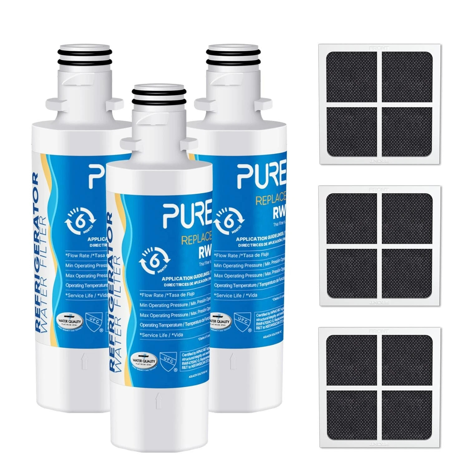 3-Pack PUREPLUS RWF4700AC Replacement for LG LT1000P LT1000 LT1000PC Air Filter