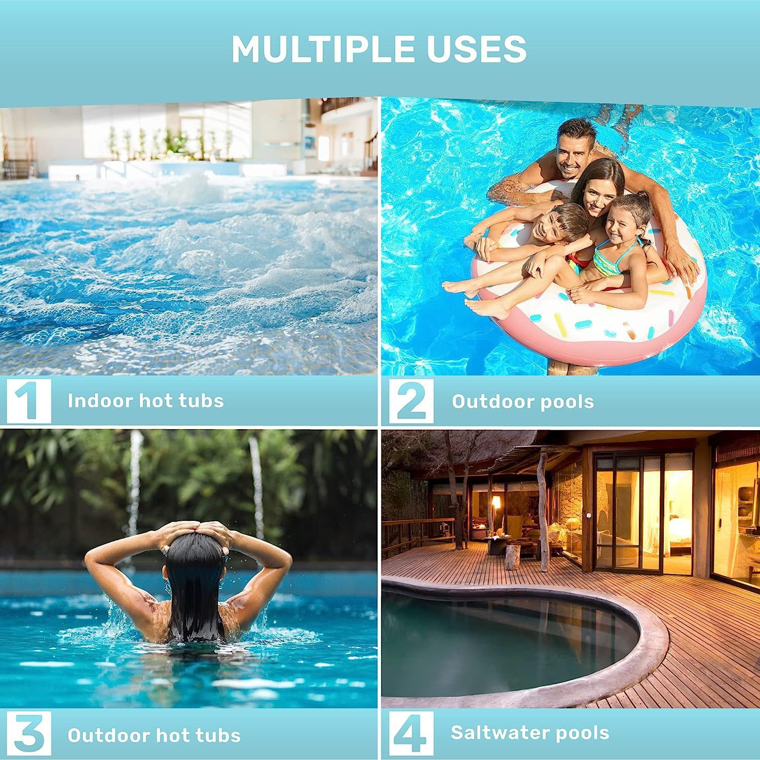 Hot Tub and Pool Test Strips – 6in1 Quick & Accurate Tub, Spa, 100