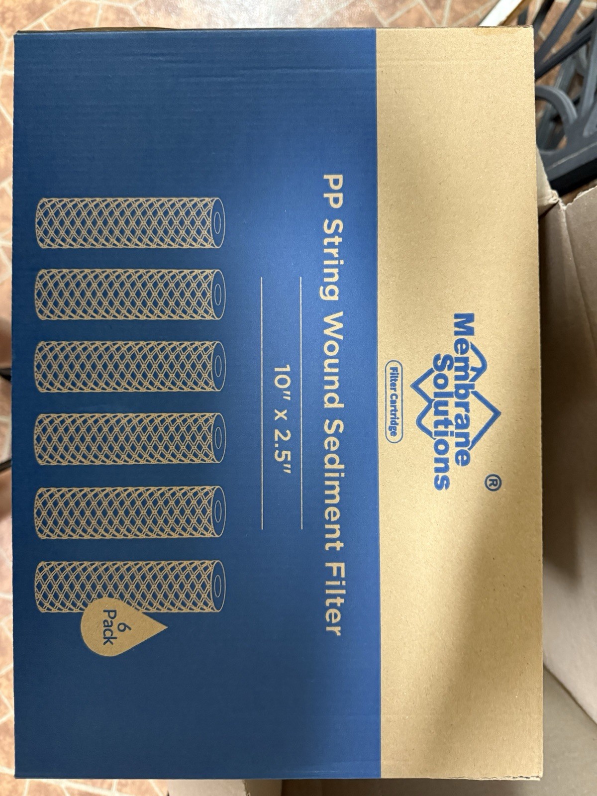 Membrane Solutions PP String Wound Sediment Filter 10″x2.5″ – 5 new in open box