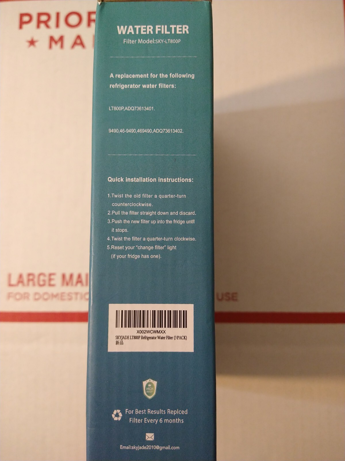 3 Pack Refrigerator Water Filter Replacement for LG LT800P ADQ73613402 Kenmore