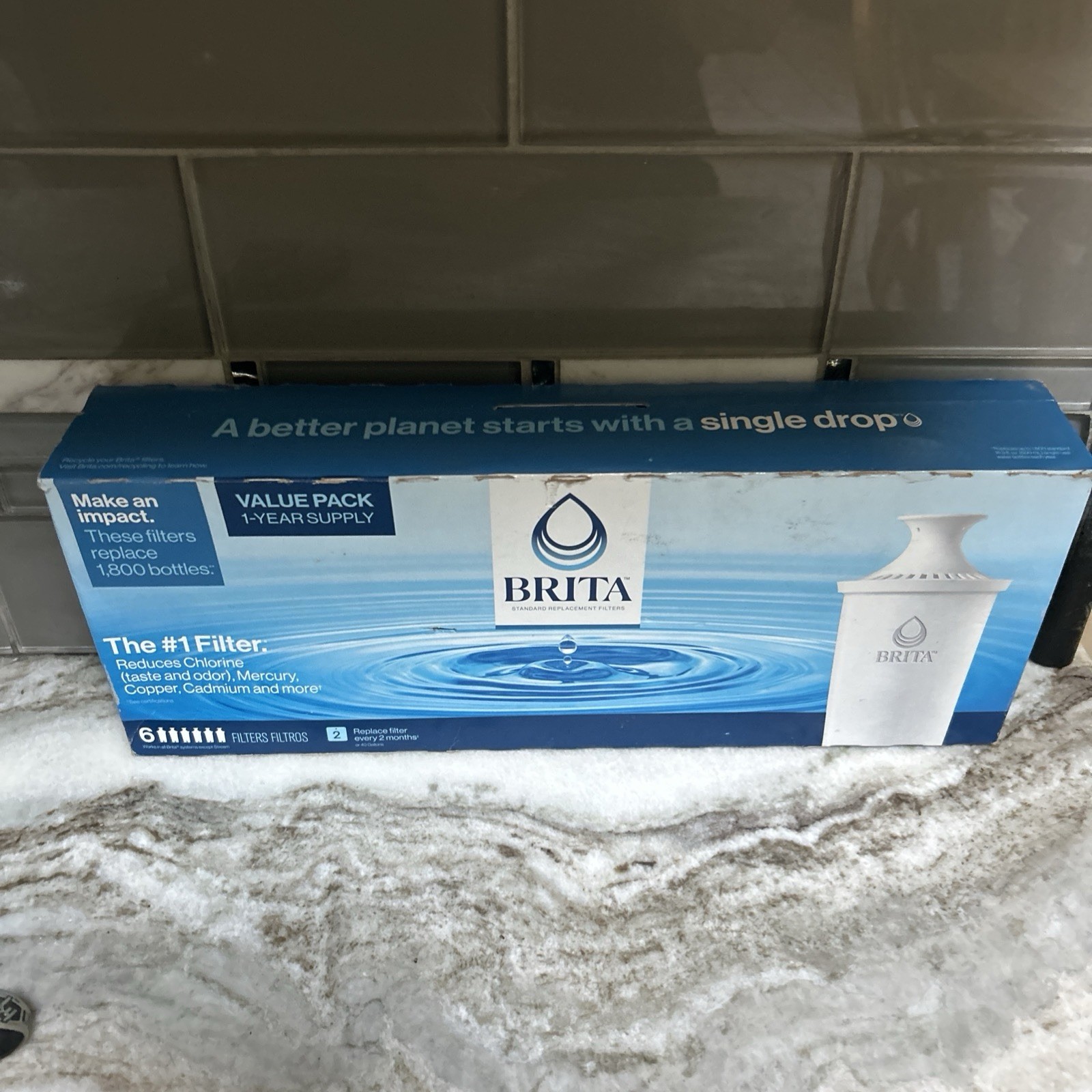 Brita Standard Water Filter Replacement Filters for Pitchers and Dispensers 6 PK