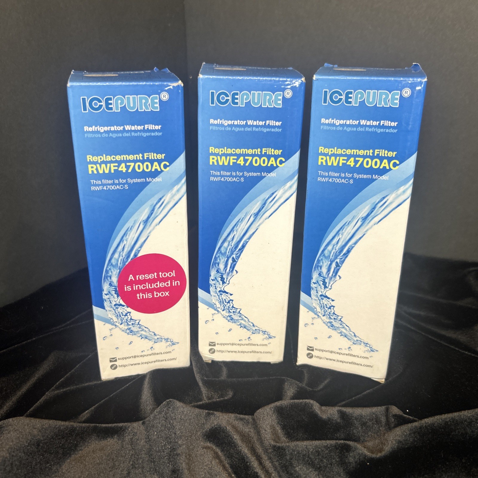 IcePure RWF4700AC Refrigerator Water Filter 3 Pack, AF004