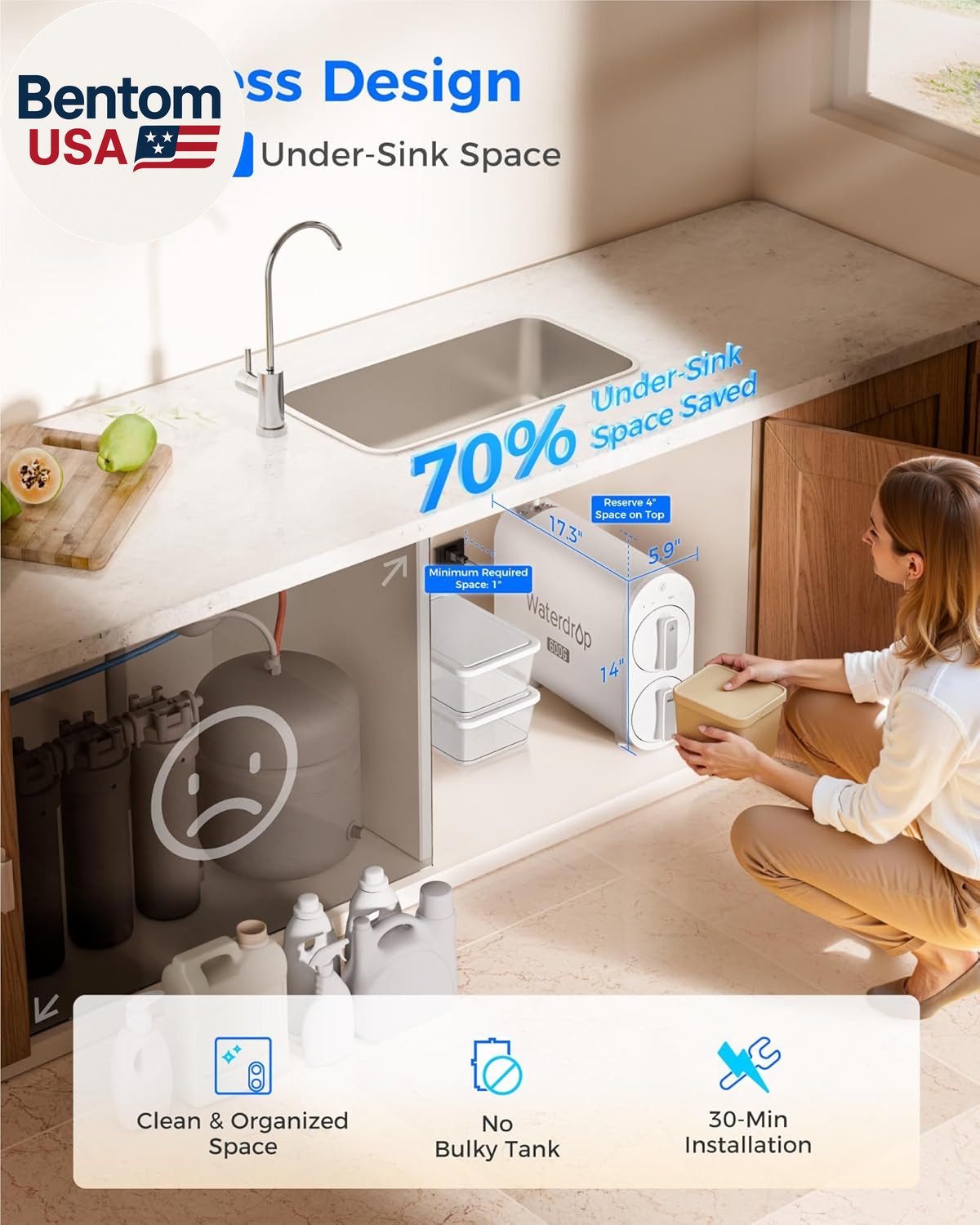 G2P600 Reverse Osmosis System, TDS Reduction, 7 Stage Water Filtration, NSF/ANSI