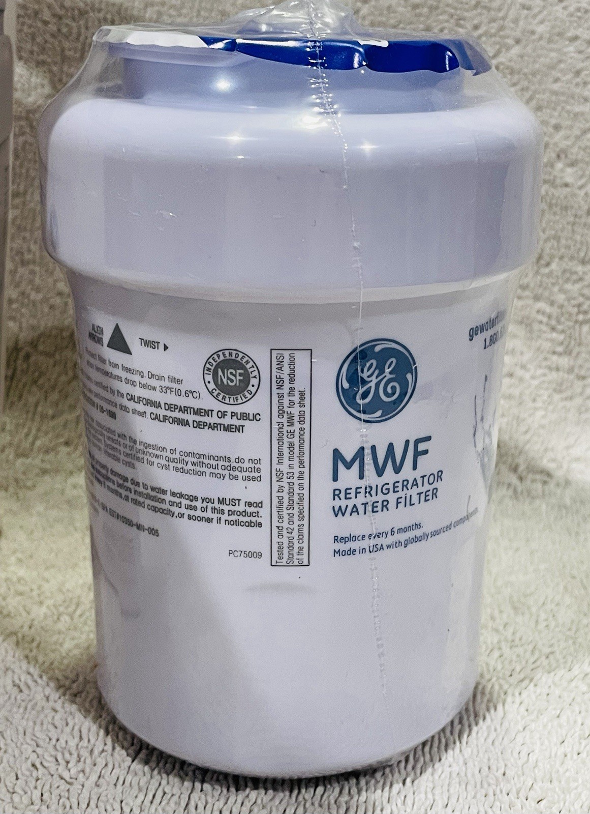 GENUINE GE MWF REFRIGERATION WATER FILTER NIB SEALED [AK]