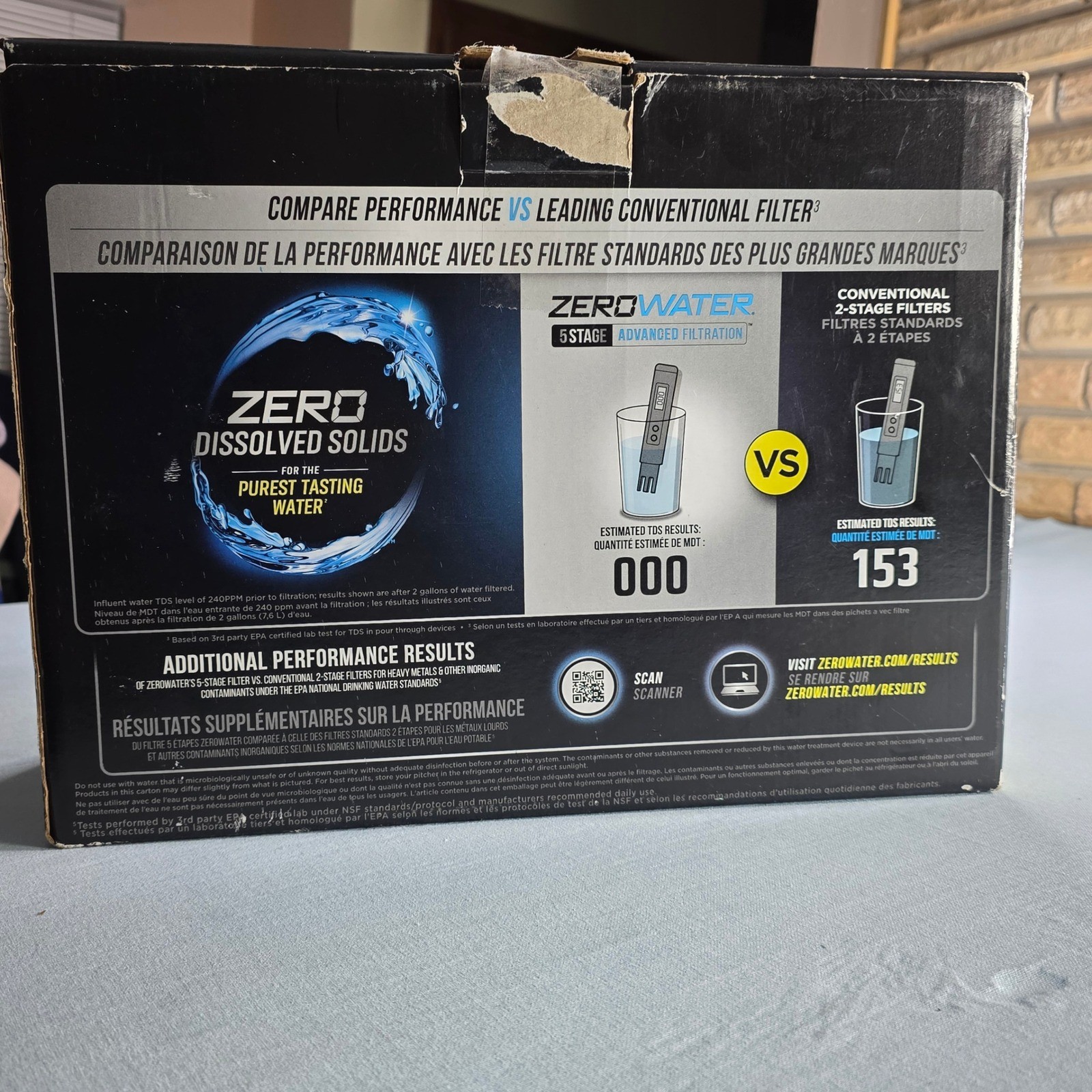 ZeroWater 5-Stage Water Filter Pitcher Blue White BPA Free Filtration System