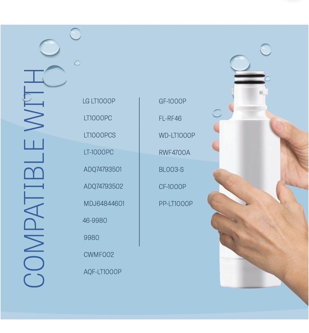 Refrigerator Water Filter, HDX Fits LG model LT1000P