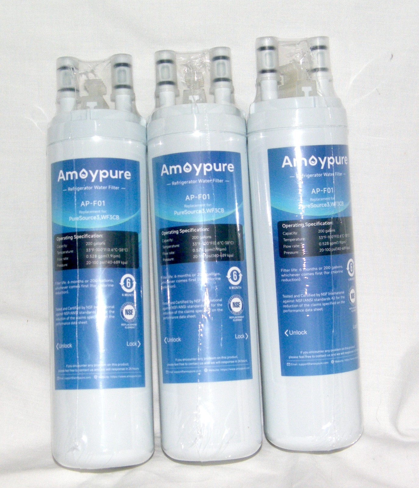 Amoypure Water Filter Replacement for Frigidaire WF3CB Pure Source Water Filter