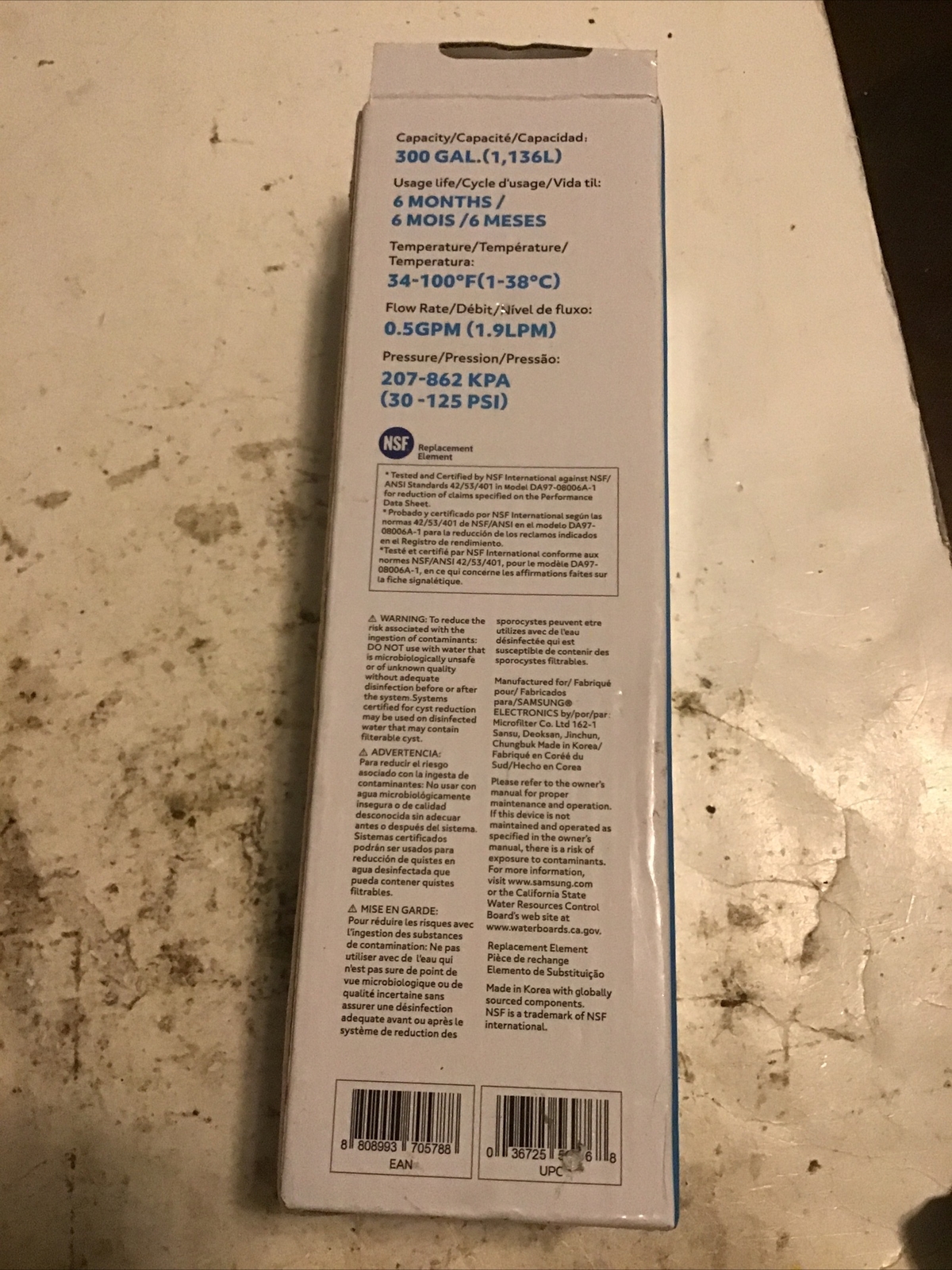 NEW Samsung DA29-00020B HAF-CIN/EXP Refrigerator Ice & Water Filter