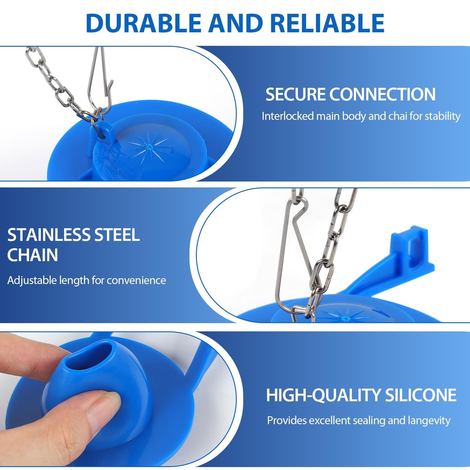 Toilet Flapper Replacement Kit – Universal 2 Inch Toilet Flapper with Stainle…
