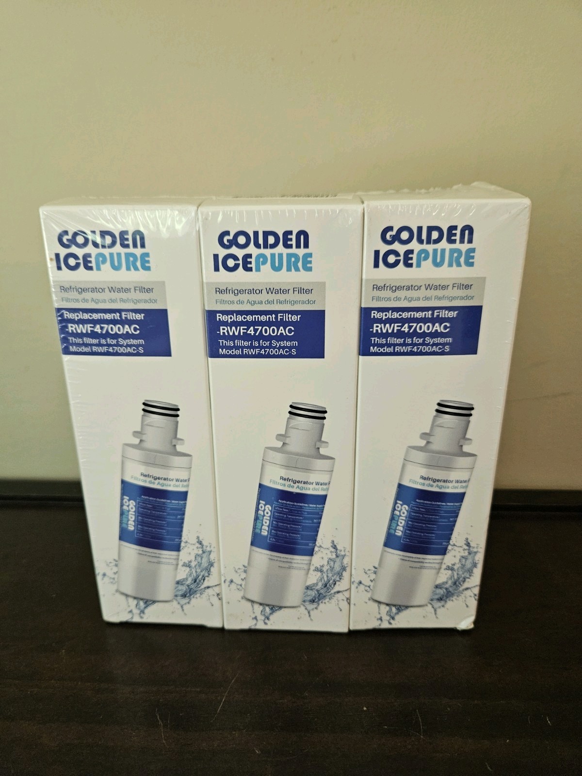 3 Pack IcePure RWF4700AC Refrigerator Water Filters For LG LT1000P+4Air Filters+