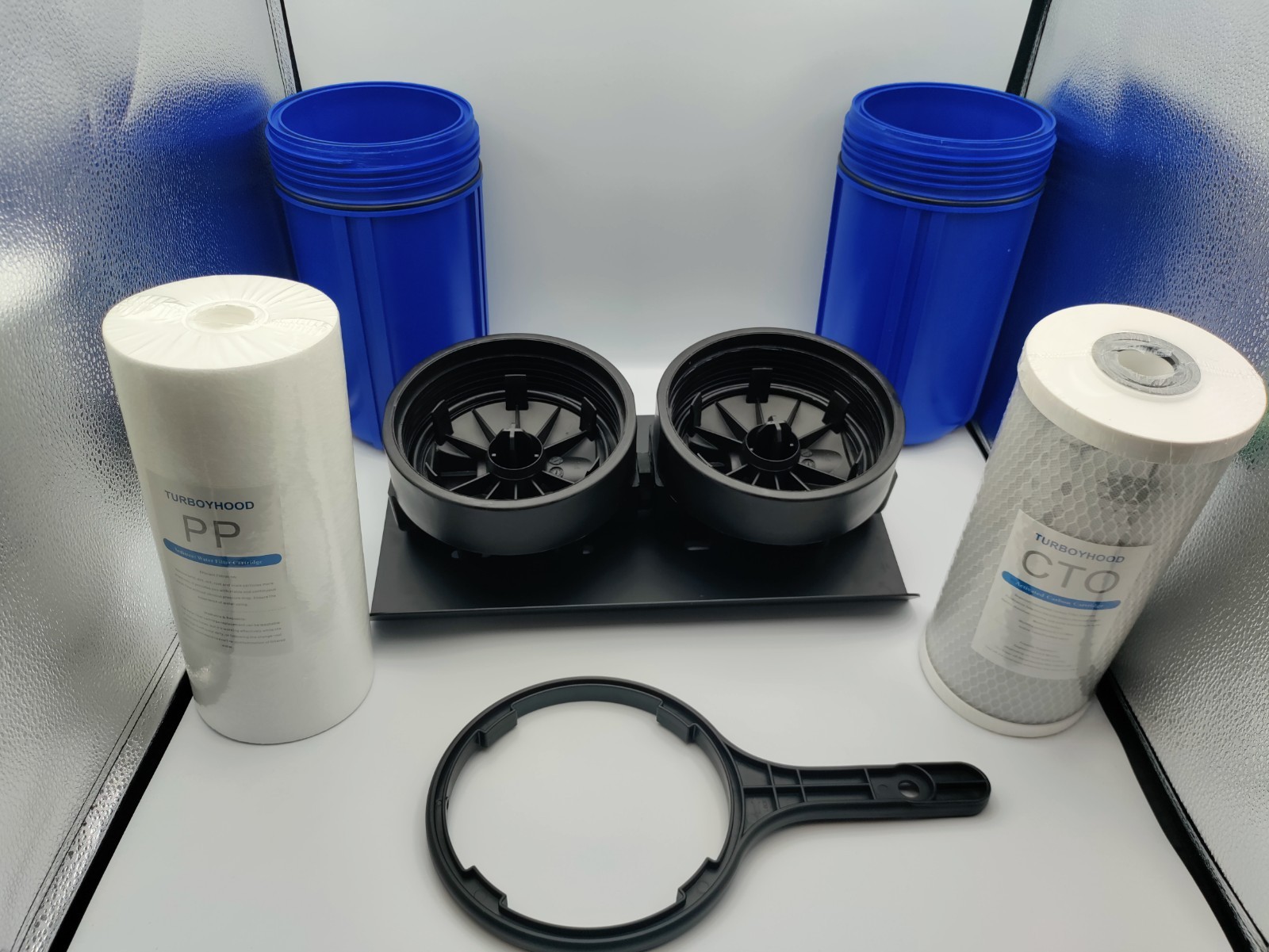 Turboyhood Whole House Water Filter System 5-Stage 10″ 1″ Ports Sediment Carbon
