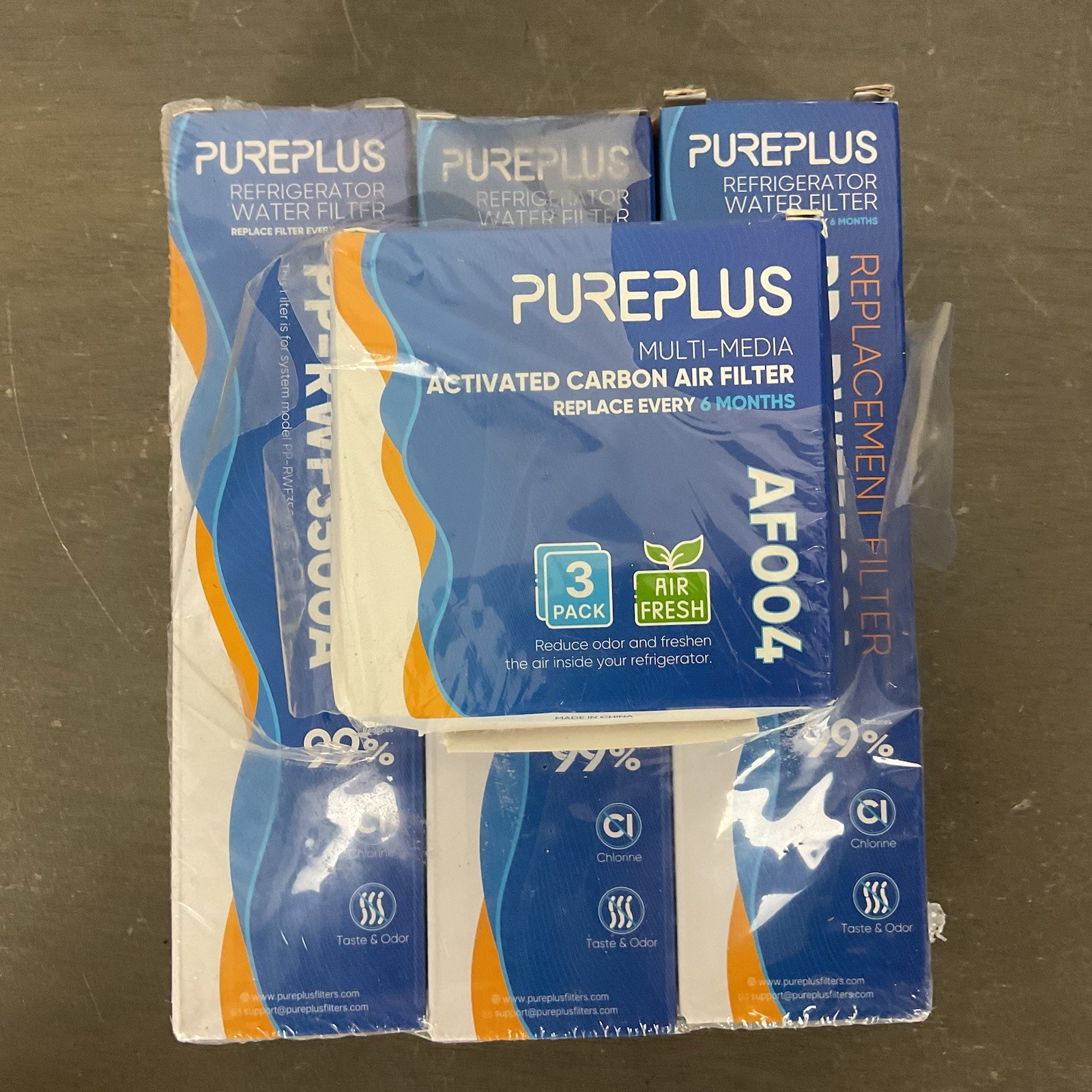 Pureplus Combo Pack: 3 PP-RWF3500A Water Filters & 1 AF004 3-Pack Air Filters