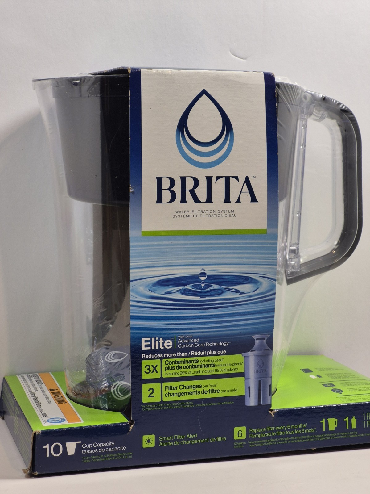 NEW Brita Elite Large 10 Cup Water Filter Pitcher with Advanced Core Technology