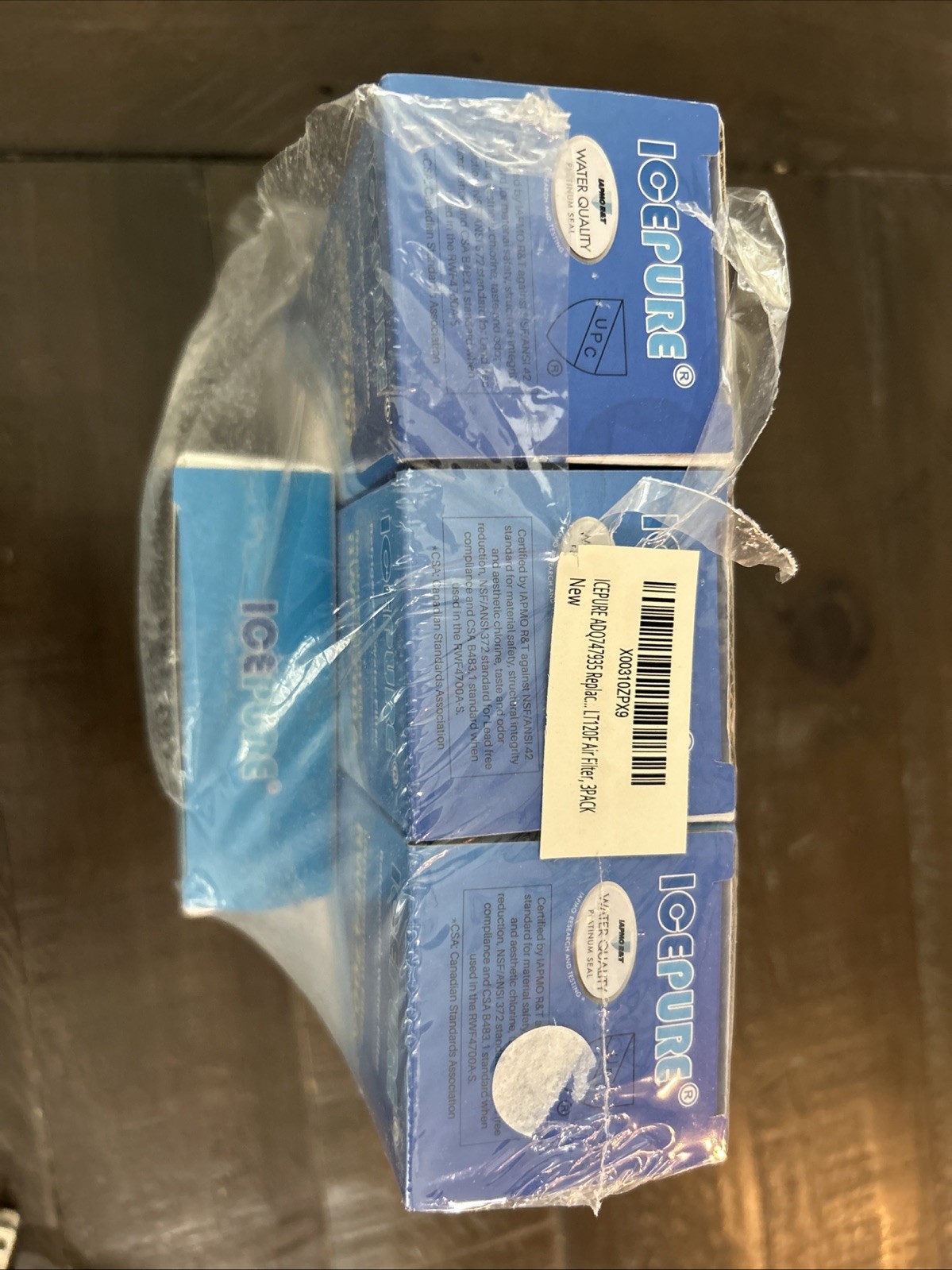 3 PACK ICEPURE ADQ747935 RWF4700AC Water & Air Filter Replacement for LG LT1000P