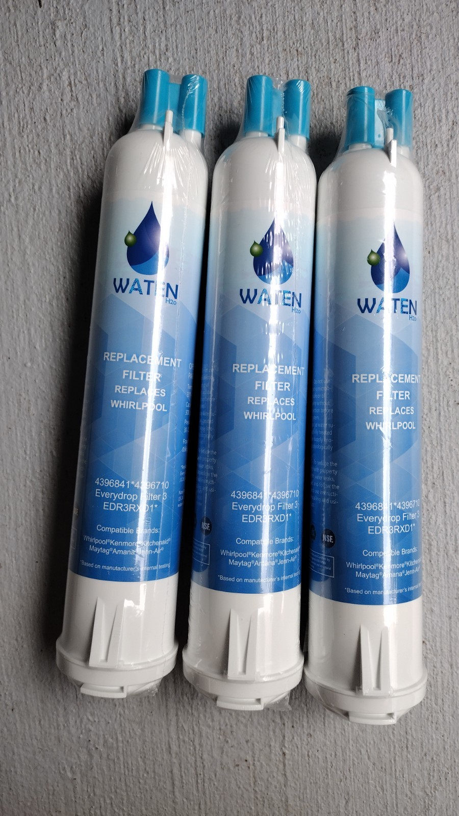 3x Waten H20 4396841 *4396710 Water Replacement Filter 3 EDR3RXD1