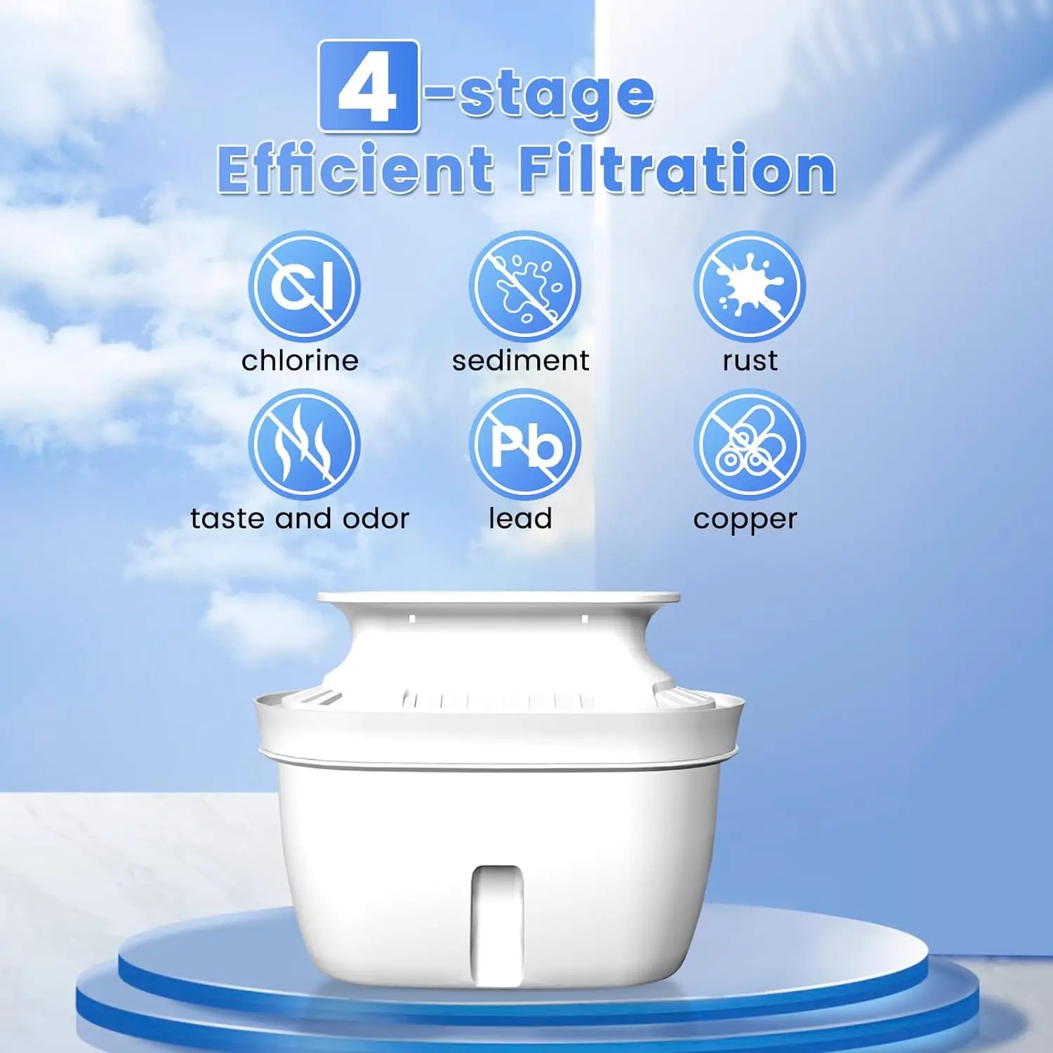 Vortopt Water Filtration System Pitcher Replacement Filters Last up to 3 Months