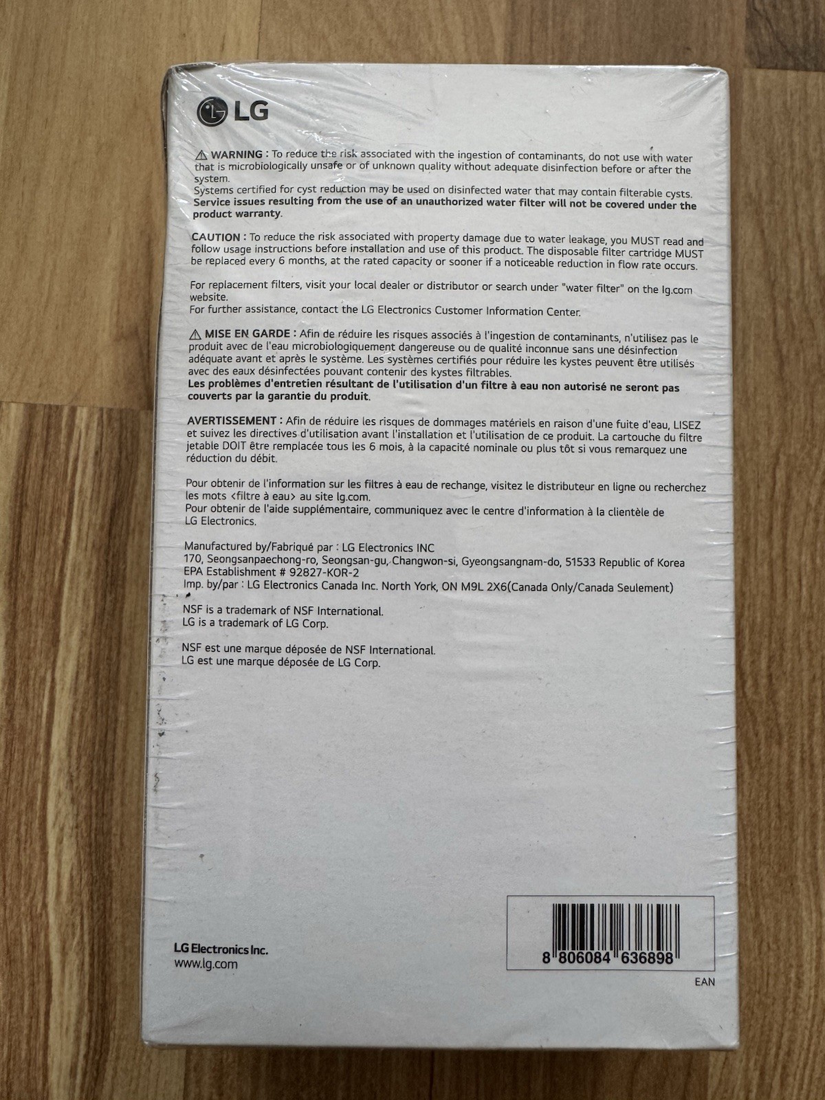 LG LT1000P2 Water Filter Replacement Cartridge (2 Pack) – New Sealed