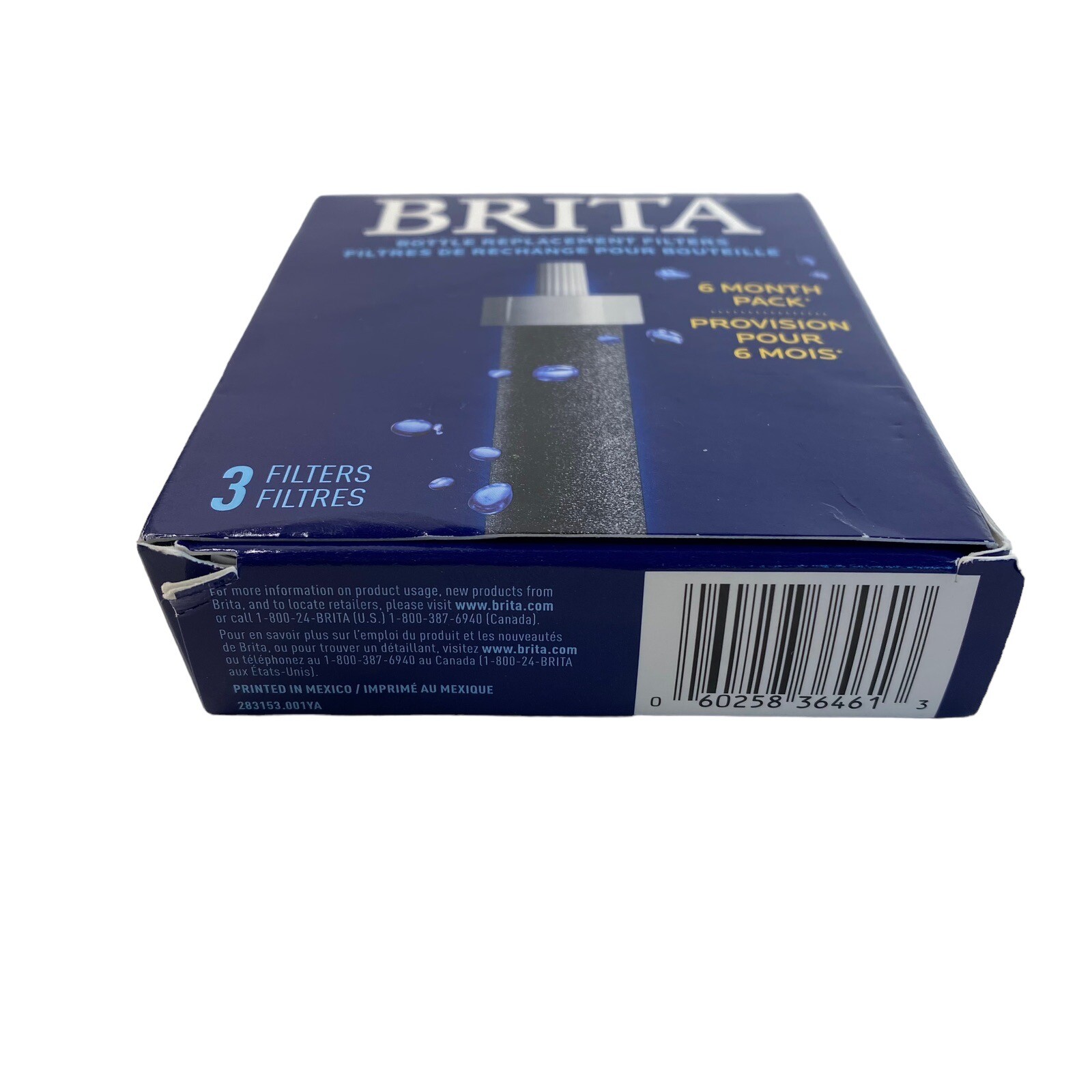 BRITA Bottle Replacement Filters 3 Filters 6 Months Pack Supply New Sealed OEM
