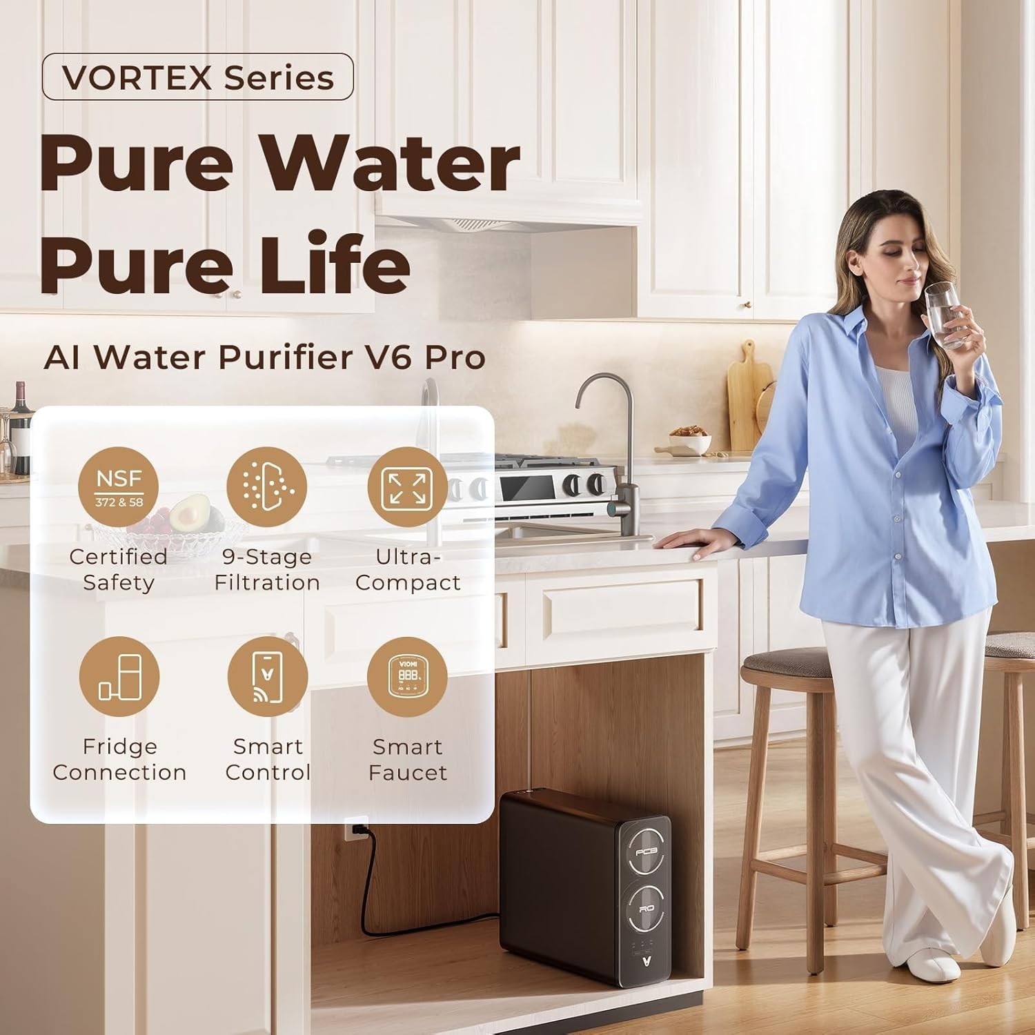V6 PRO 9-stage Reverse Osmosis System, 600 GPD RO Tankless Water Filter System