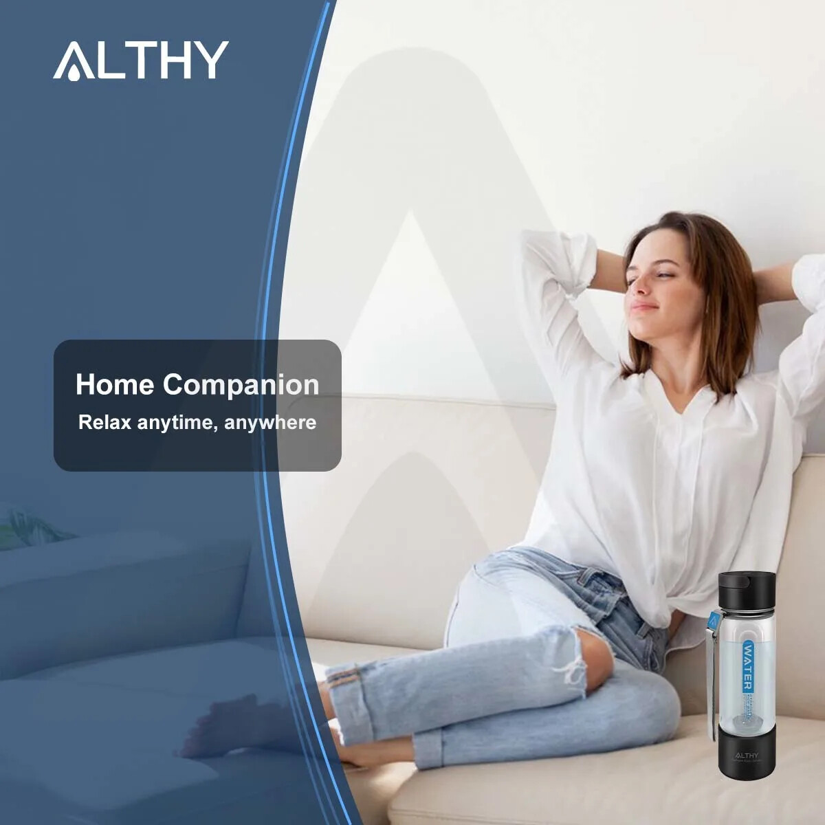 ALTHY Hydrogen Water Generator Bottle SPE+PEM Technology, 4000mAh Plus battery